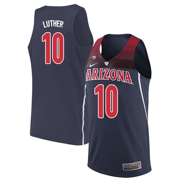 2018 Men #10 Ryan Luther Arizona Wildcats College Basketball Jerseys Sale-Navy